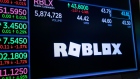A monitor displays Roblox Corp. signage on the floor of the New York Stock Exchange (NYSE) in New York, US, on Friday, Feb. 9, 2024. Mexican discount retailer BBB Foods Inc. priced its initial public offering at the top of a marketed range to raise about $589 million, adding momentum to a rebound in US listings.