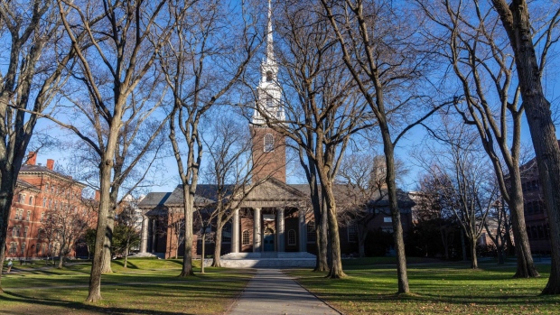 Memorial Church on the Harvard University campus in Cambridge, Massachusetts, US, on Tuesday, Dec. 12, 2023. The presidents of Harvard University and MIT have been under scrutiny amid furor over their remarks to Congress about antisemitism on campus. Photographer: Mel Musto/Bloomberg