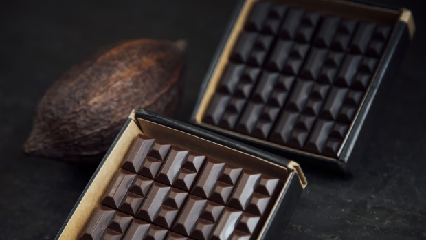 Boxes of handmade chocolates in Paris.