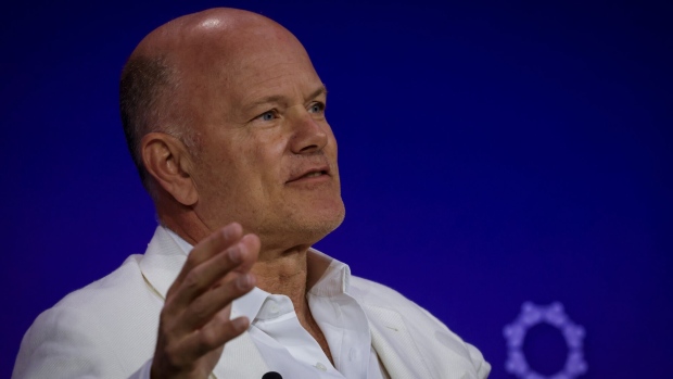 Michael Novogratz, founder and chief executive officer of Galaxy Digital LP, during a conference in Miami Beach, Florida, on Jan. 30, 2024. 
