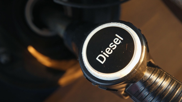 A diesel pump at a gas station. Photographer: Sean Gallup/Getty Images