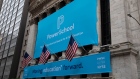 <p>PowerSchool signage during the company's initial public offering at the New York Stock Exchange in 2021.</p>