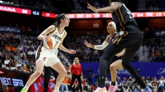 Caitlin Clark of the Indiana Fever during her first regular season WNBA game against the Connecticut Sun on May 14.