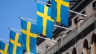 Swedish national flags in Stockholm. Photographer: Andrey Rudakov/Bloomberg