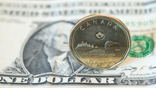 The Canadian dollar or loonie against the U.S. dollar