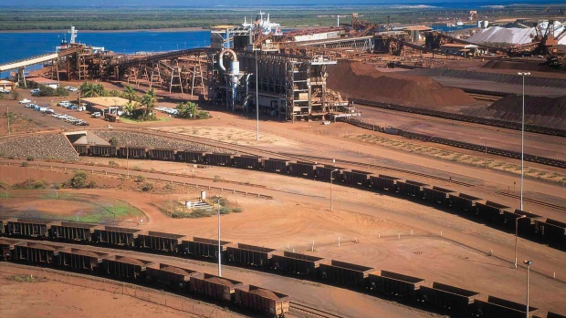 BHP Billiton's iron ore depot in Port Headland, Australia