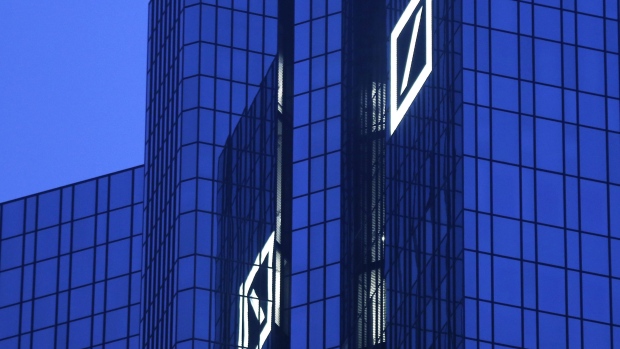 Deutsche Bank is photographed in Frankfurt, Germany.