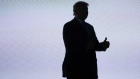 Donald Trump in silhouette during his 2016 U.S. Presidential Election campaign