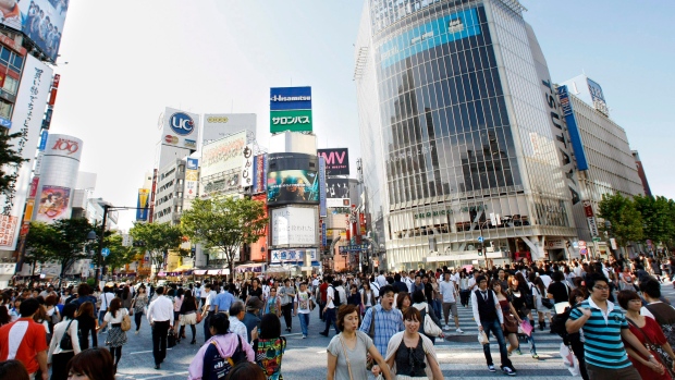 The Shibuya crossing in Tokyo, Japan