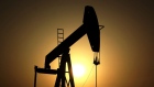 An oil pump in the desert oil fields of Sakhir, Bahrain