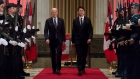 Prime Minister Justin Trudeau and U.S. Vice-President Joe Biden arrive at a state dinner in Ottawa