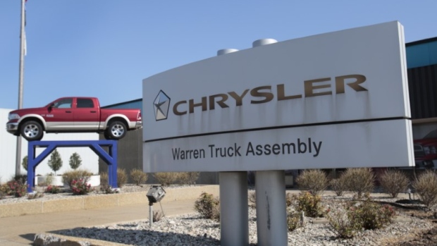 A Chrysler Warren Truck Assembly sign is seen in front of a Fiat Chrysler Automobiles plant. 