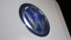 The Volkswagen logo at the North American International Auto Show in Detroit