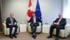EU Council President, Canadian Prime Minister and European Commission President Jean Claude Junker