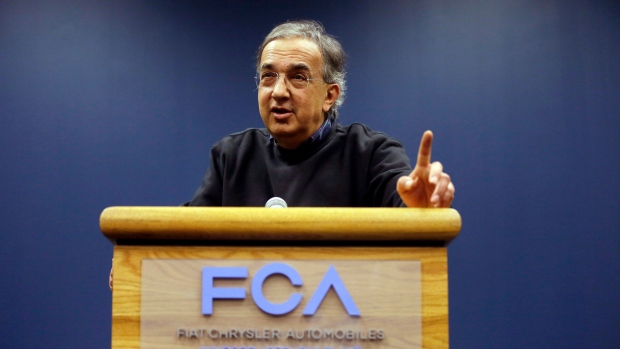 Fiat Chrysler Automobiles Chairman and CEO Sergio Marchionne addresses the media in Windsor