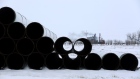 A depot used to store pipes for Transcanada Corp's planned Keystone XL oil pipeline in North Dakota.