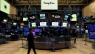 Snap Inc. logos are seen on the floor of the NYSE on the eve of the company's IPO in New York article image