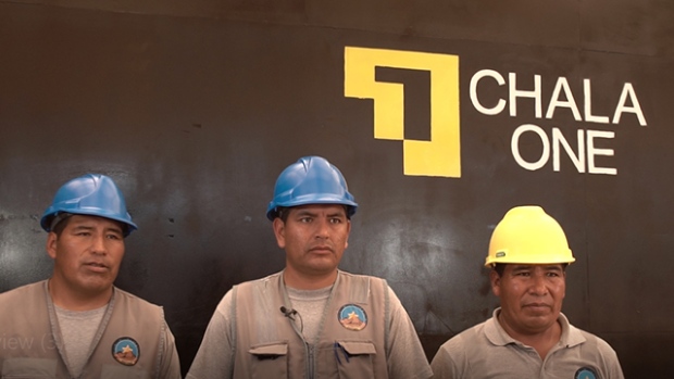 Miners at the Chala One plant in Peru.