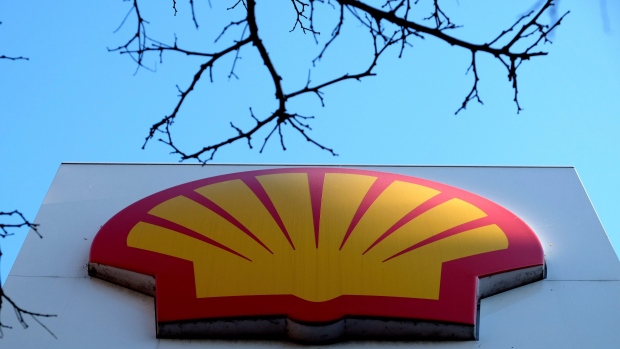 The Shell logo at a petrol station in London, Wednesday, Jan. 20, 2016. 