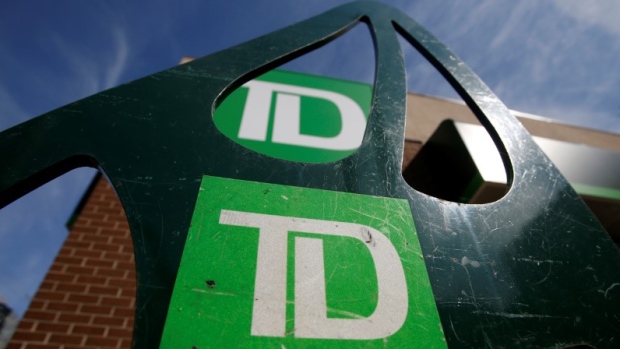 Toronto-Dominion Bank (TD) logos are seen outside of a branch in Ottawa, Ontario