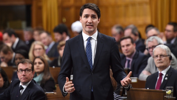 Justin Trudeau responds to a question during question period in the House of Commons.