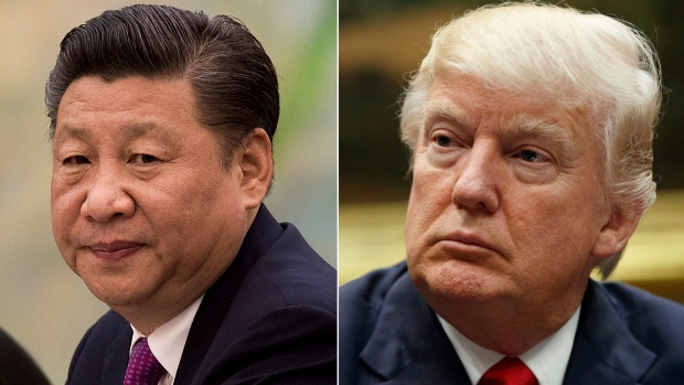 U.S. President Donald Trump, right, and China's President Xi Jinping.