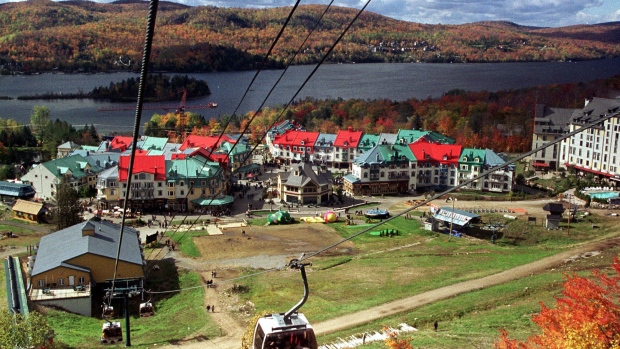 Intrawest hotel and condominium resort complex at the base of Mont Tremblant, Quebec.
