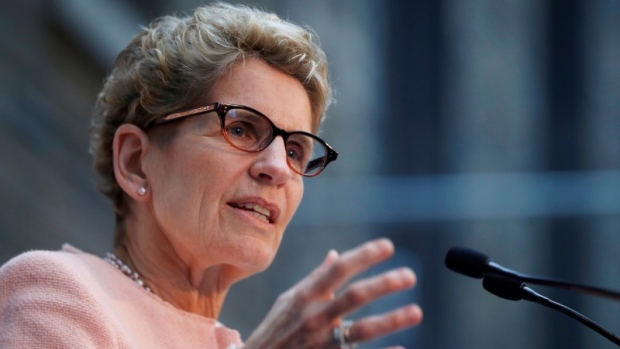 Kathleen Wynne speaks during an announcement from healthcare group Bayer on December 12, 2016. 