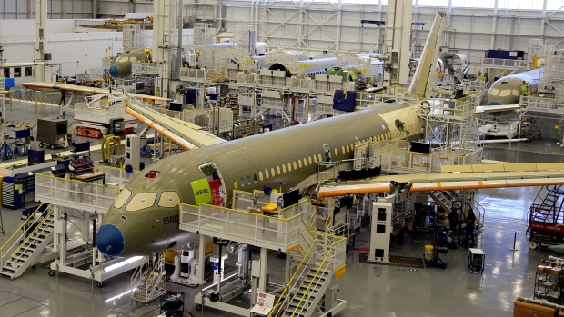 Bombardier's C Series aircrafts are assembled in their plant in Mirabel, Quebec