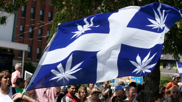 Quebec flag marijuana cannabis weed