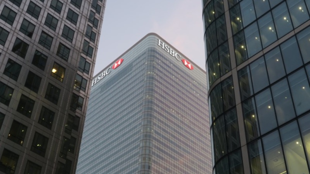 The headquarters of HSBC bank in London's Canary Wharf financial district