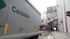 A Canpotex rail car waits to be loaded with potash at the Rocanville Potash mine in Saskatchewan