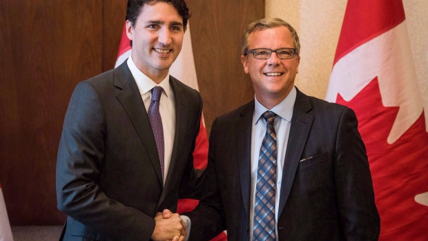 Prime Minister Justin Trudeau with Brad Wall 