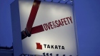  Billboard advertisement of Takata Corp is pictured in Tokyo