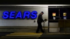 A customers enters the Sears store in North Vancouver, British Columbia