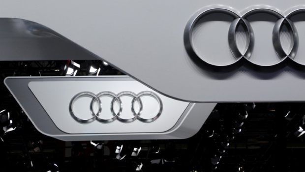 The logo of Audi is pictured at the Auto China 2016 auto show in Beijing, April 25, 2016