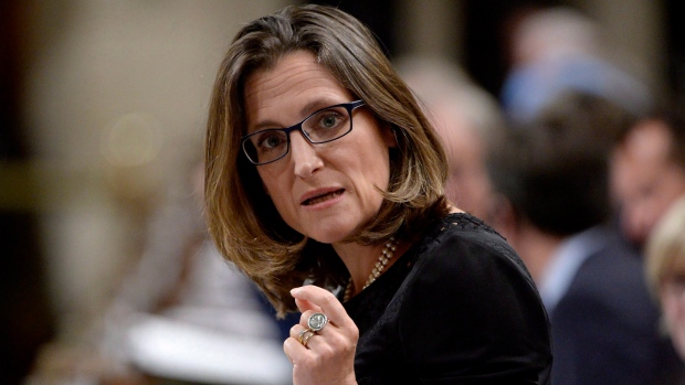 Chrystia Freeland speaks during Question Period on Parliament Hill