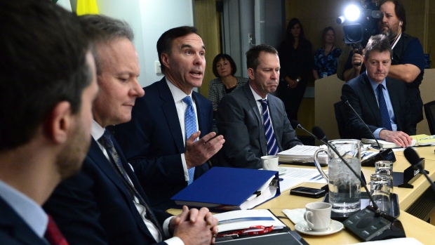 Finance Minister Bill Morneau speaks as he meets with his provincial and territorial counterparts