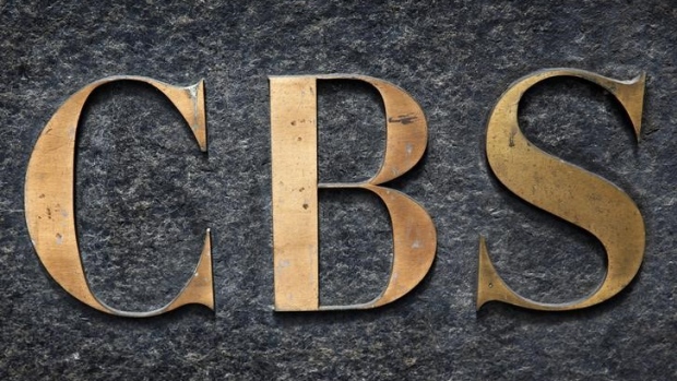 The CBS television network logo is seen outside their offices on 6th avenue in New York, U.S