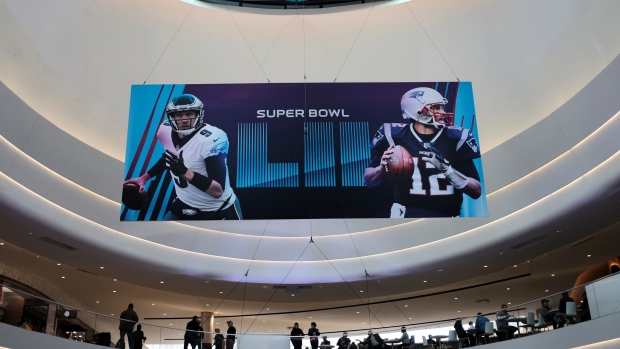 Super Bowl promotions at the Mall of America in Minneapolis, Minnesota