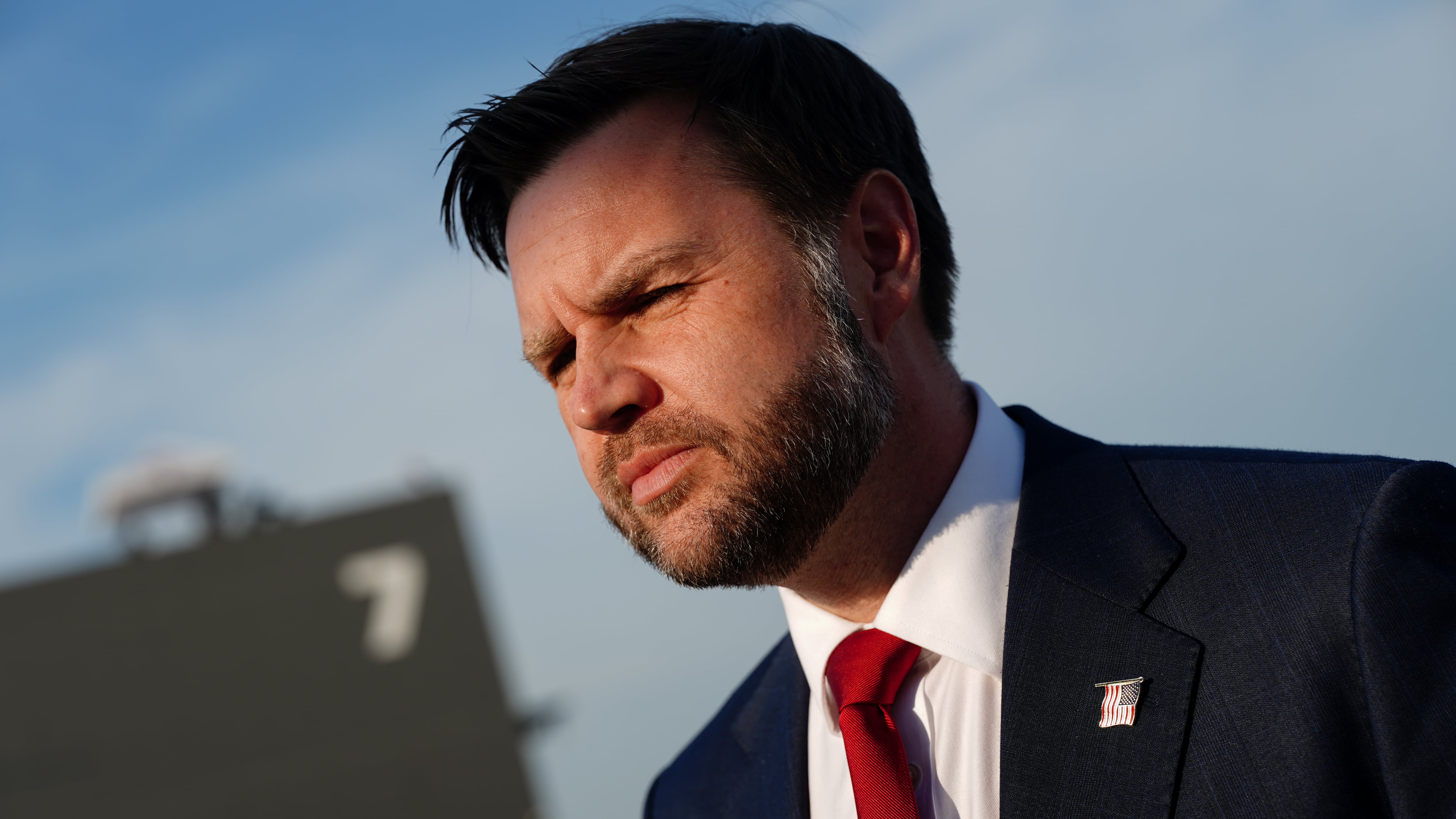U.S. Vice-President JD Vance prepares to board Air Force Two at Emmen Military Air Base in Emmen, Switzerland on June 22, 2026. (Nathan Howard / Pool Photo via AP)