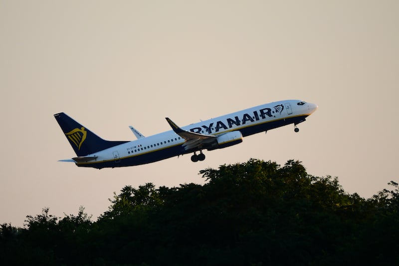 A Ryanair plane takes off from Budapest Airport in Budapest, Hungary on June 12, 2022. (Anna Szilagyi / AP Photo)