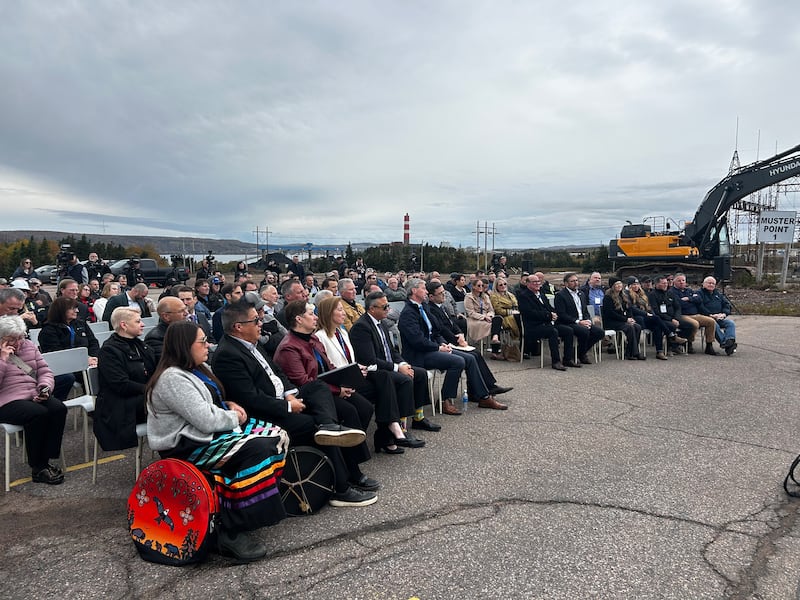 Nova Scotia Premier, Tim Houston, is seated in the front row of the announcement. (CTV/Ryan MacDonald)