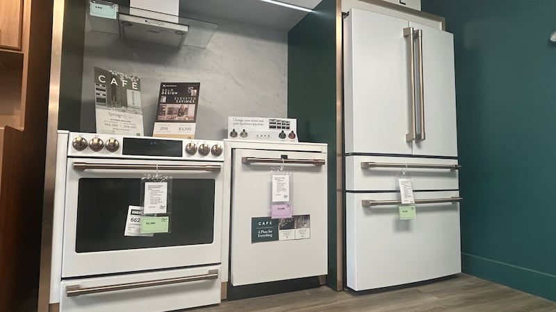 Appliances are pictured at Floyd’s Appliance Centre in Hampton, N.B., on Sept. 4, 2026. (CTV Atlantic / Avery MacRae)
