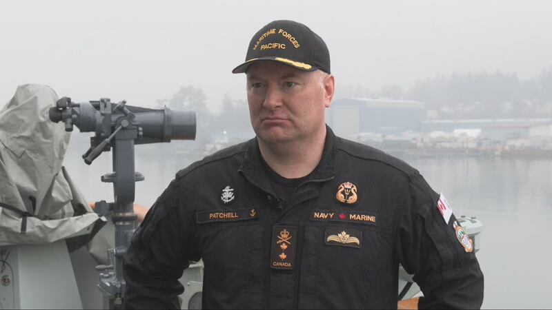 Rear Admiral David Patchell, the commander of Canada’s Pacific naval fleet,  in Esquimalt, B.C., on Jan. 13, 2026. (CTV News)
