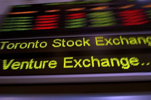S&P/TSX composite down in trading on Tuesday, U.S. stocks also lower