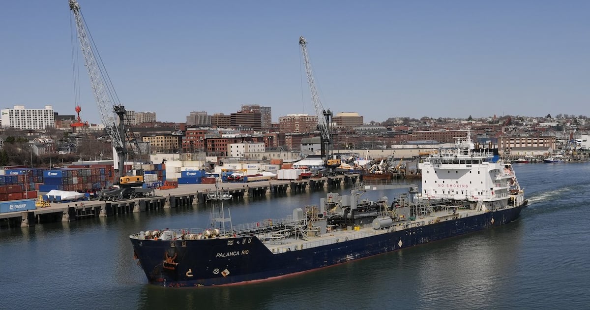 Photo: BNN Bloomberg The oil tanker Palanca Rio arrives in Portland, Maine, Wednesday, April 2, 2025, after a two-day voyage from St. John, New