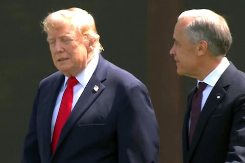 Carney and Trump walk together ahead of G7 meetings in France