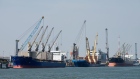 <p>Bulk carriers at the Port of Antwerp-Bruges in Antwerp, Belgium.</p>