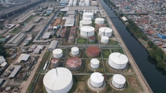 Fuel storage tanks at a PT Pertamina depot at Pelumpang in Jakarta, Indonesia, on Monday, June 5, 2023. Pertamina is scheduled to release full-year results on June 6. Photographer: Dimas Ardian/Bloomberg